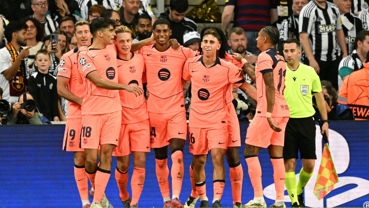 Rashford brilha, e Barcelona bate Newcastle pela Champions League