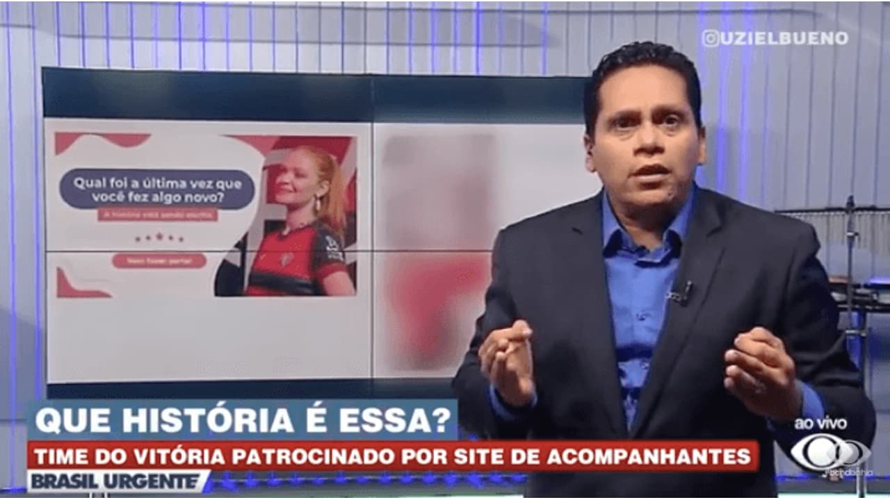 Patrocinador do Vitória, site de acompanhantes processa jornalista após  críticas ao vivo - Lance!