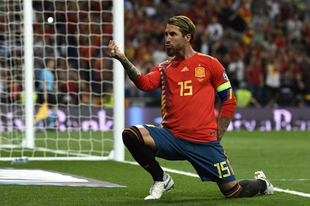 Sergio Ramos em Espanha x Suécia