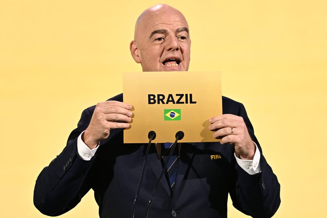 Gianni Infantino, presidente da Fifa, revela Brasil como sede da Copa do Mundo Feminina de 2027 (Foto: Manan Vatsyayana/AFP)