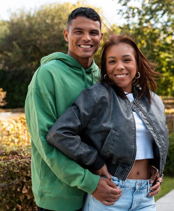 Thiago Silva, zagueiro do Fluminense, e a esposa, Belle