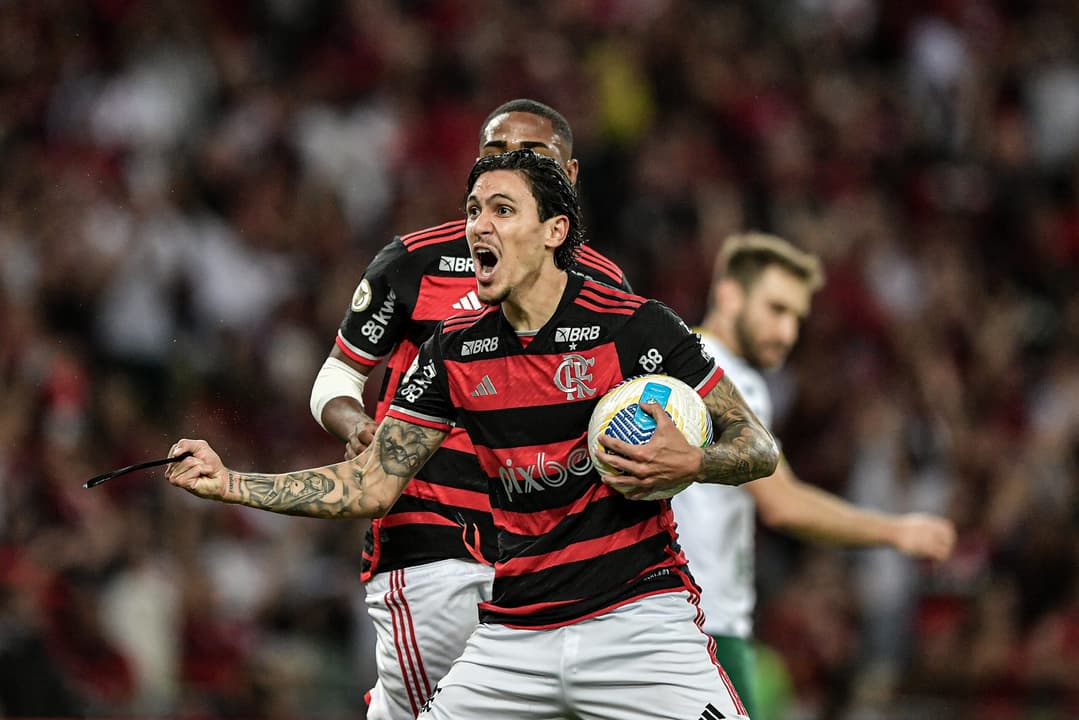 Torcida do Flamengo exalta gol de Pedro: momento emocionante no estádio.