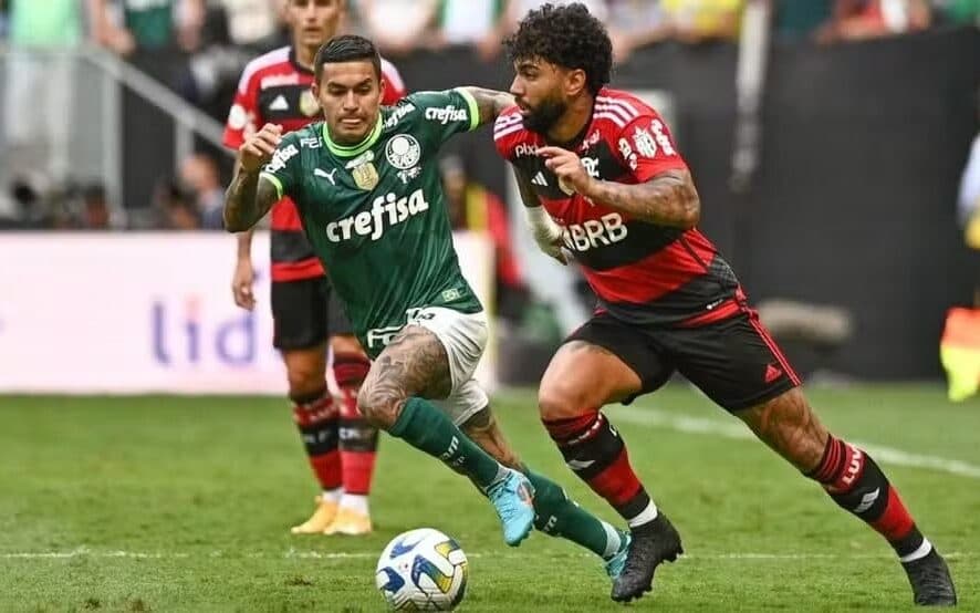 Flamengo e Palmeiras estudam troca de Gabigol por Dudu no mercado.