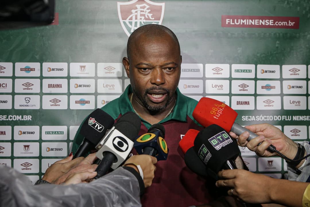 Marcão em entrevista após jogo do Fluminense pelo Carioca. (Foto: Lucas Merçon/FFC)