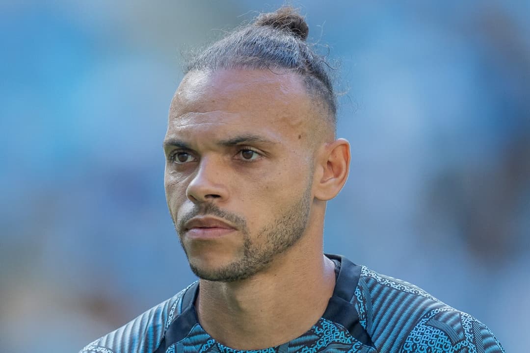 Braithwaite, atacante do Grêmio. Foto: Liamara Polli/AGIF