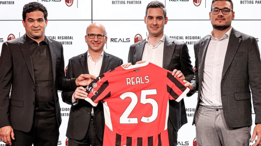 Milan fecha contra com a Reals, empresa brasileira de apostas esportivas