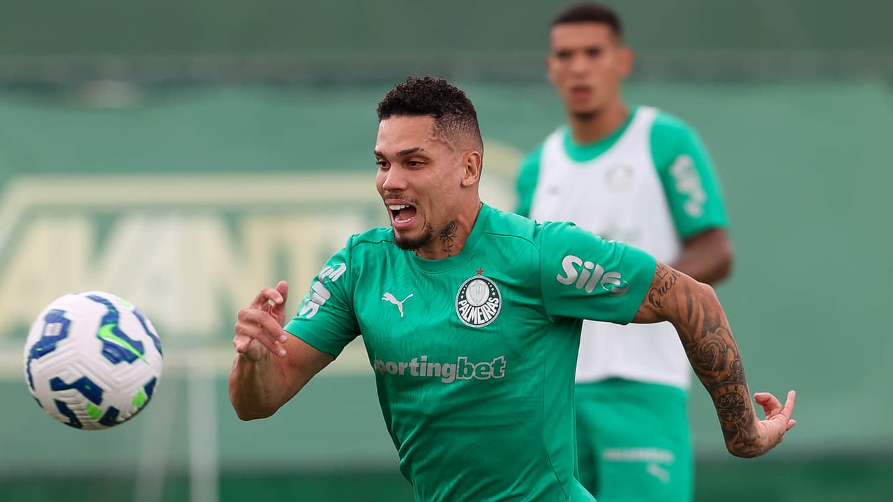 Paulinho durante treino do Palmeiras