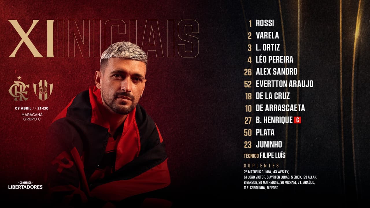 escalação Flamengo Central Córdoba