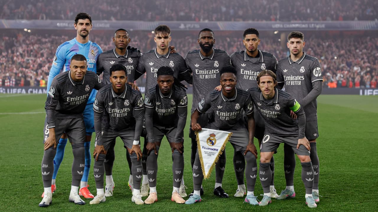 Real Madrid durante a partida contra o Arsenal pela Champions League
