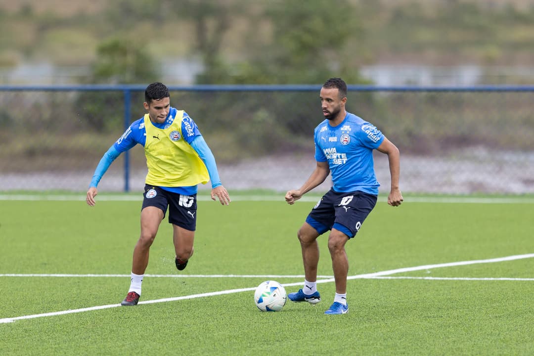 Caio Alexandre e Nestor em treino do Bahia
Foto: Letícia Martins / EC Bahia