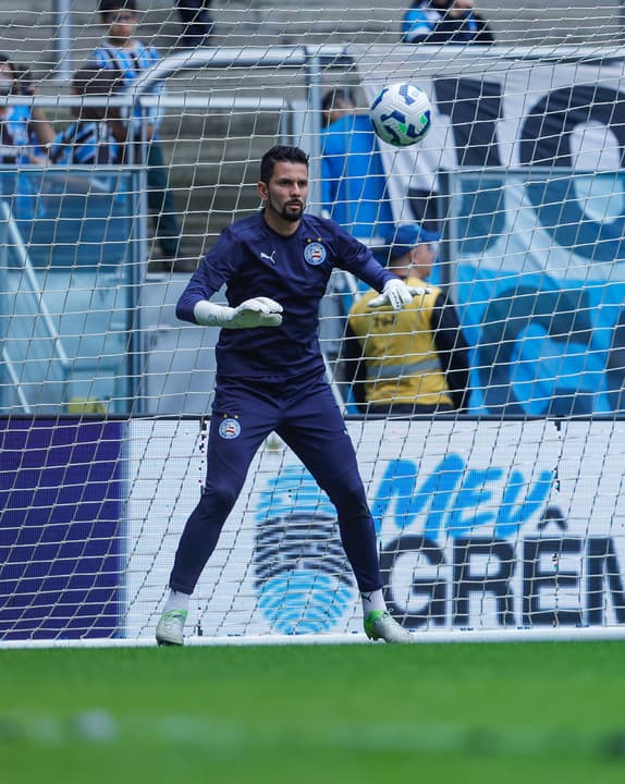 Marcos Felipe no aquecimento antes de Grêmio x Bahia Foto: Rafael Rodrigues / EC Bahia