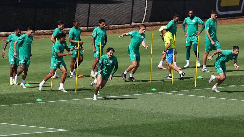 Elenco do Palmeiras treina na Universidade da Carolina do Norte durante o Mundial de Clubes da Fifa. (Foto: Cesar Greco/Palmeiras)