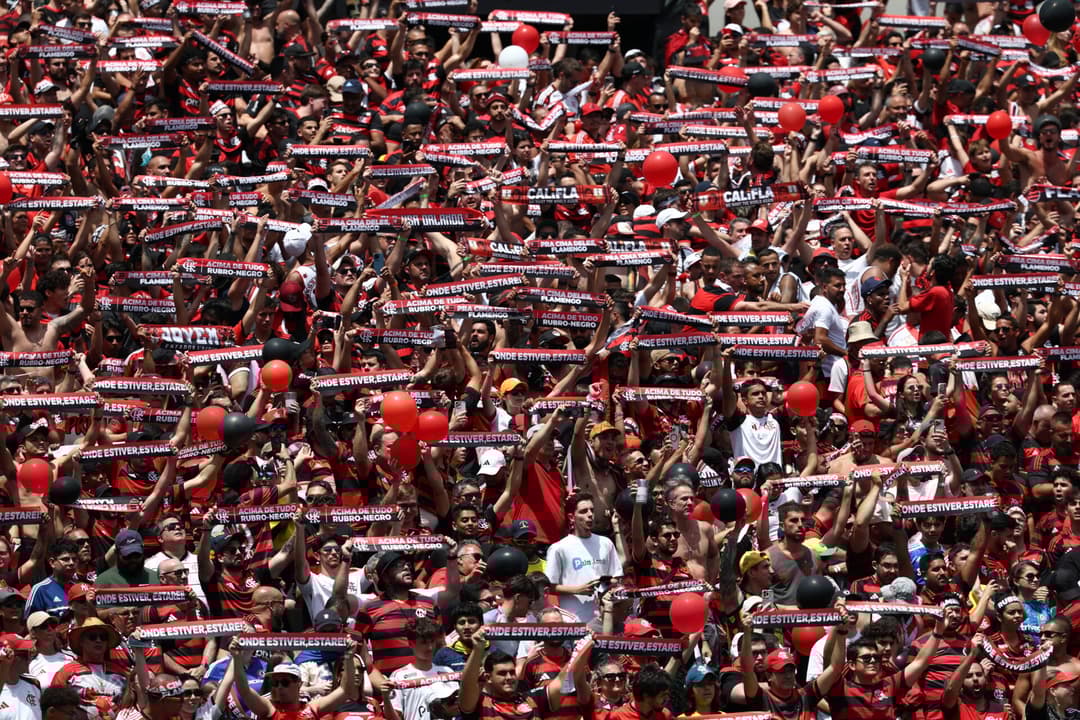 Torcida do Flamengo na partida com o Chelsea no Mundial