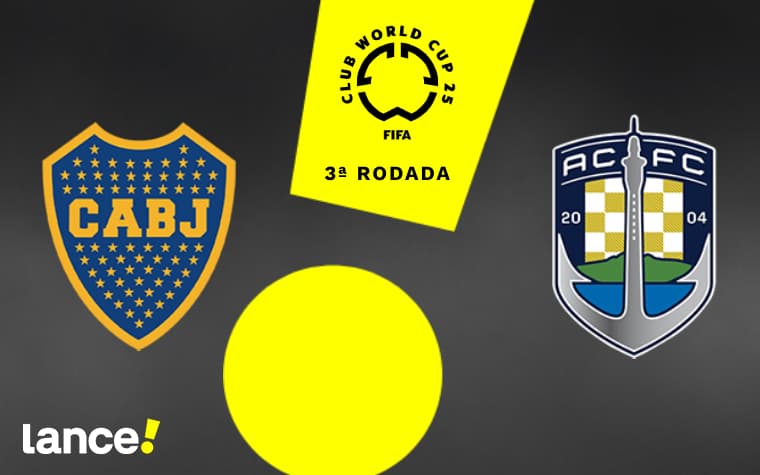 Boca Juniors x Auckland City em jogo válido pela terceira rodada do Mundial de Clubes (Arte: Lance!)