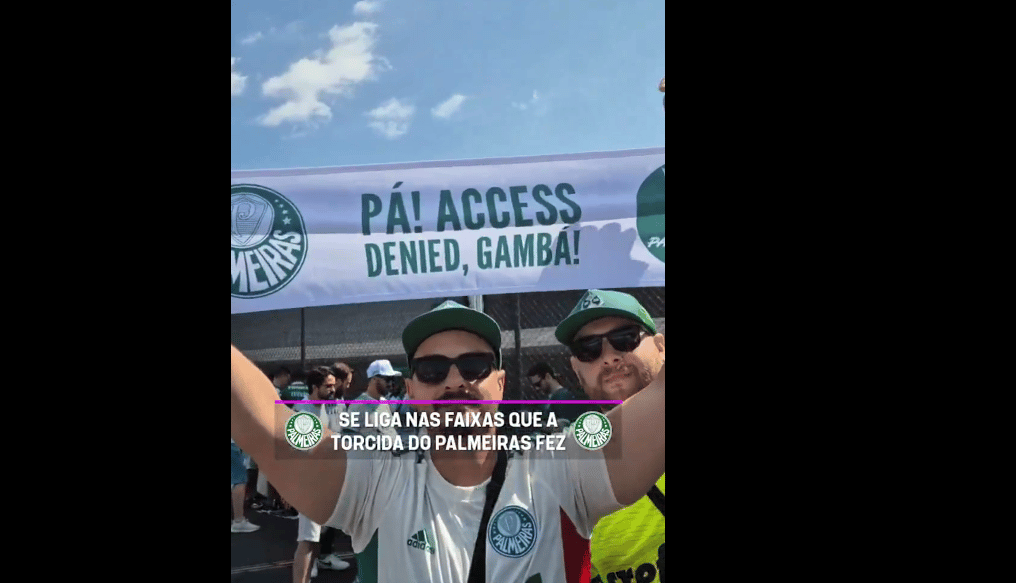Torcedores do Palmeiras provocam rivais brasileiros no Mundial (Foto: Reprodução TNT Sports)