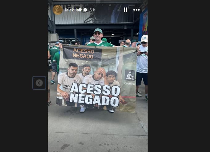 Provocação de Pai do Piquerez, do Palmeiras, ao Corinthians (Foto: Reprodução redes sociais)