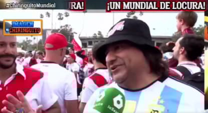 Torcedor argentino em entrevista à Chiringuito TV (Foto: Reprodução Chiringuito TV)