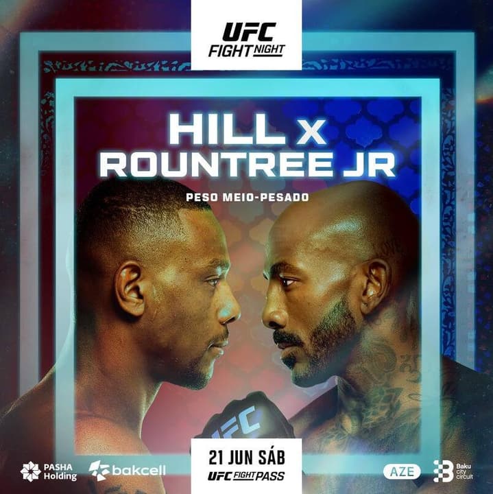 UFC Azerbaijão: Jamahal Hill x Khalil Rountree Jr (cartaz oficial UFC)
