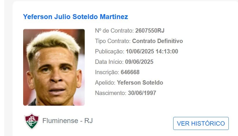 Soteldo é o novo reforço do Fluminense (Foto: Reprodução/CBF)