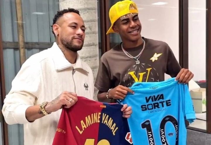 Neymar e Yamal em encontro (Foto: Reprodução)