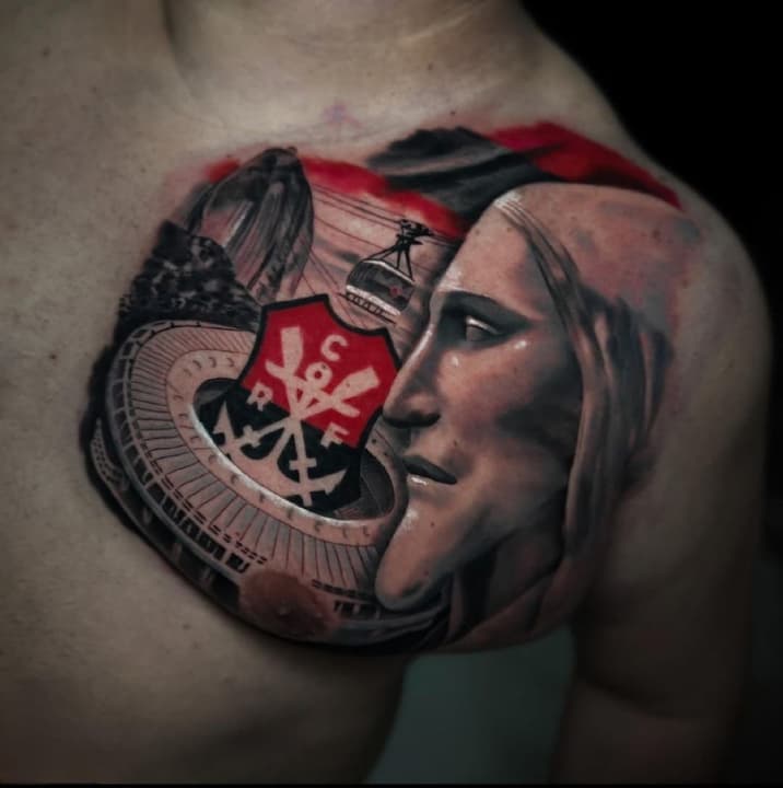 Tatuagem de Vitor como promessa do título do Flamengo em 2019 (Foto: Arquivo Pessoal)