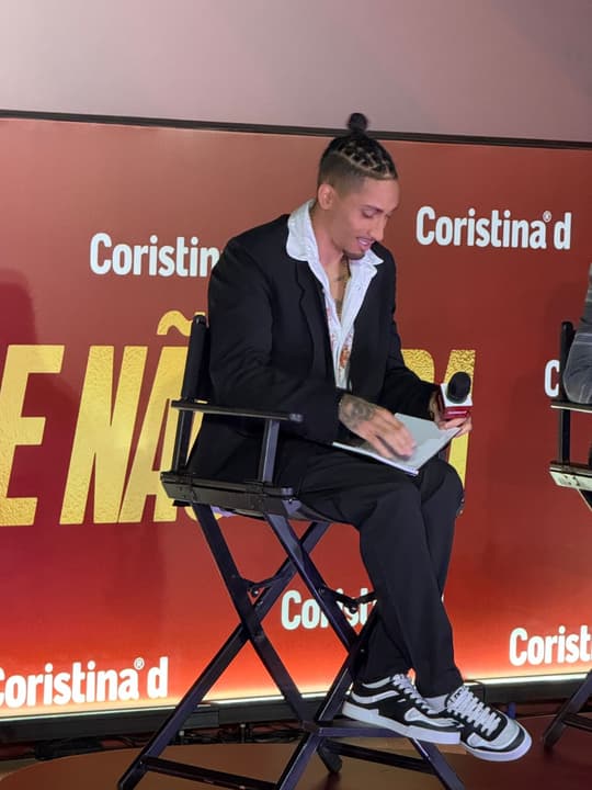Raphinha participou de evento da Coristina D em São Paulo e criticou o Mundial (Foto: Rafaela Cardoso)
