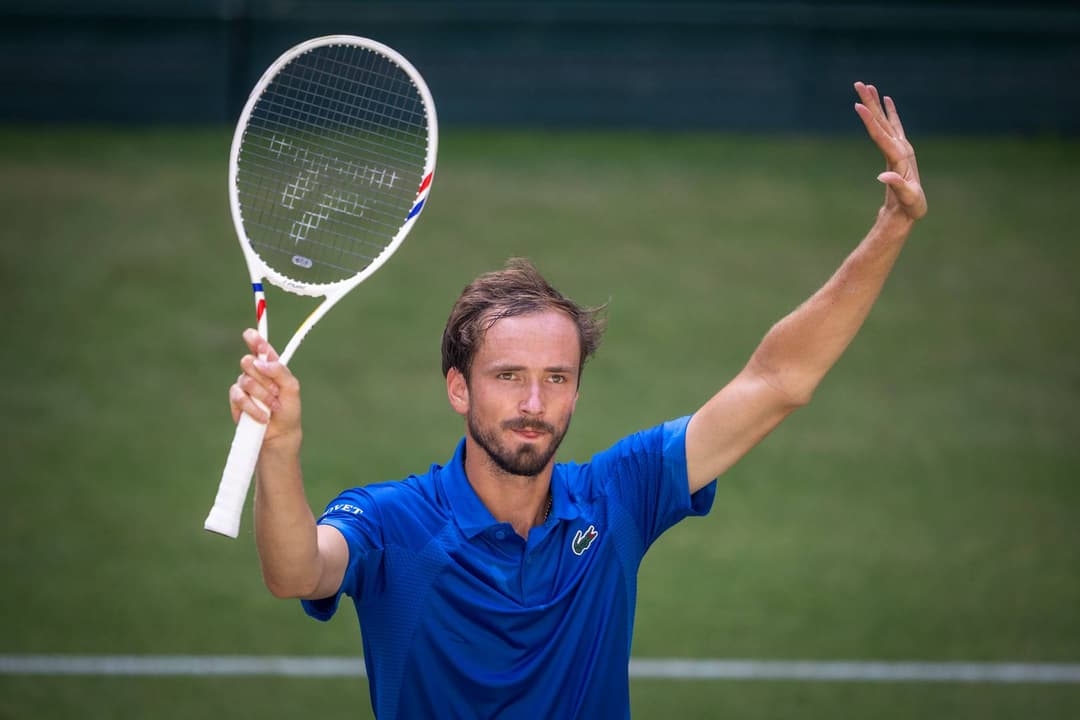 O russo Daniil Medvedev na vitória sobre o francês Halys (Foto: Divulgação/Thomas F. Starke)