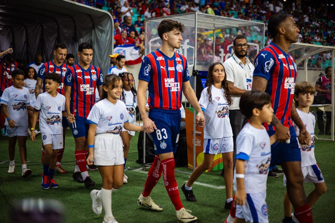 Elenco do Bahia antes do confronto contra o Paysandu, pela Copa do Brasil (Foto: Letícia Martins / EC Bahia)