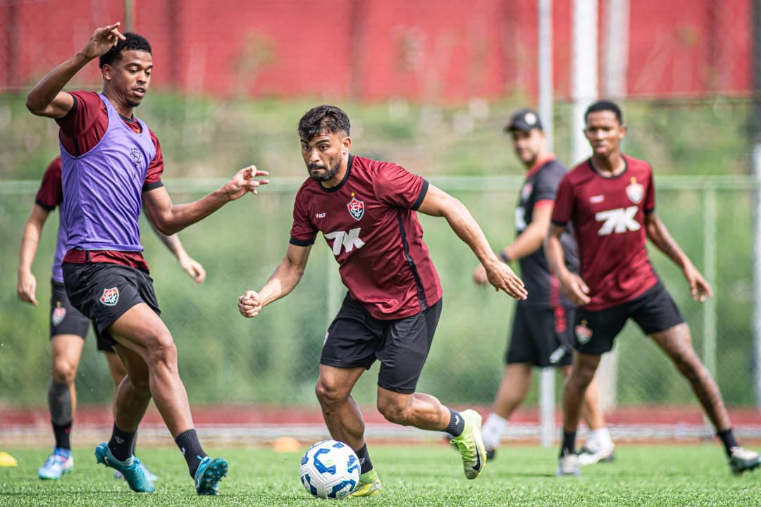 Treino do Vitória antes de enfrentar o Botafogo (Foto: Victor Ferreira / EC Vitória)