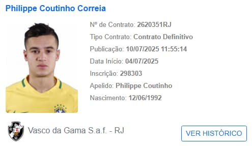 BID Philippe Coutinho - Vasco