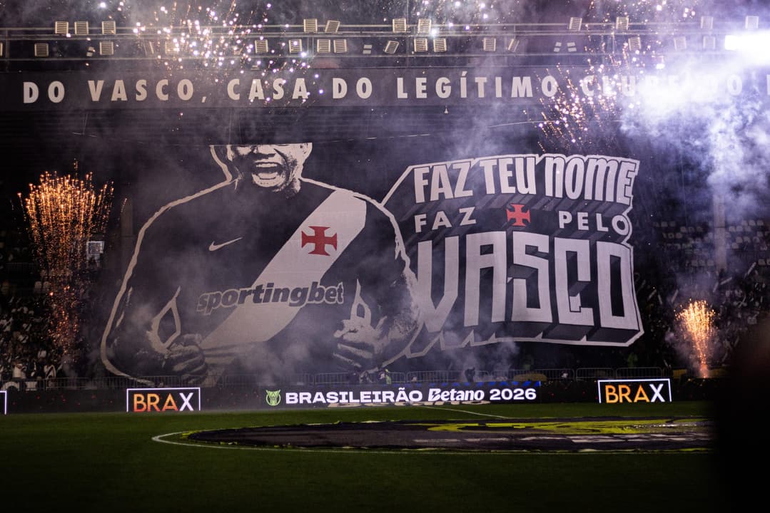 Mosaico do Vasco na partida contra o Mirassol 