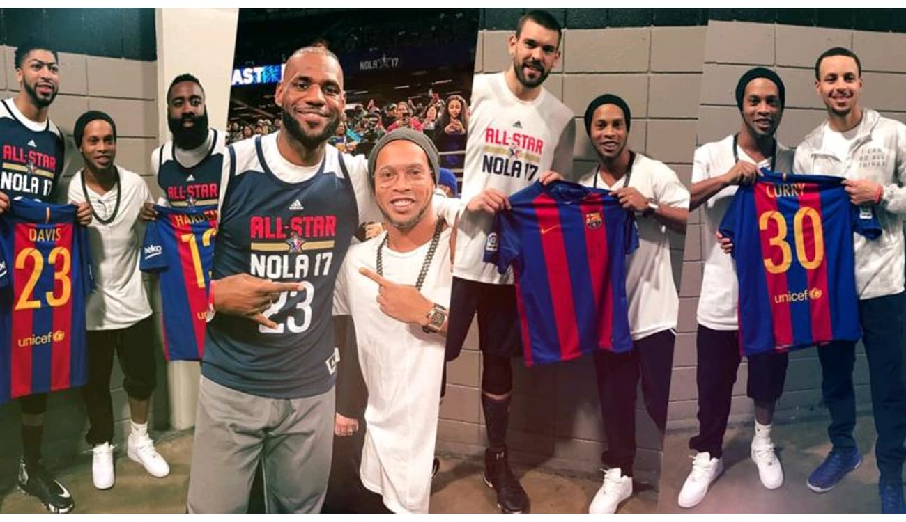 Ronaldinho Gaúcho representa Barcelona no NBA All Star - Lance!