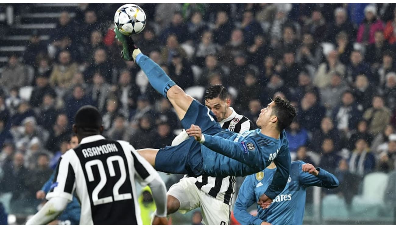 CR7 marca golaço de bicicleta. Juventus 0 x 3 Real Madrid