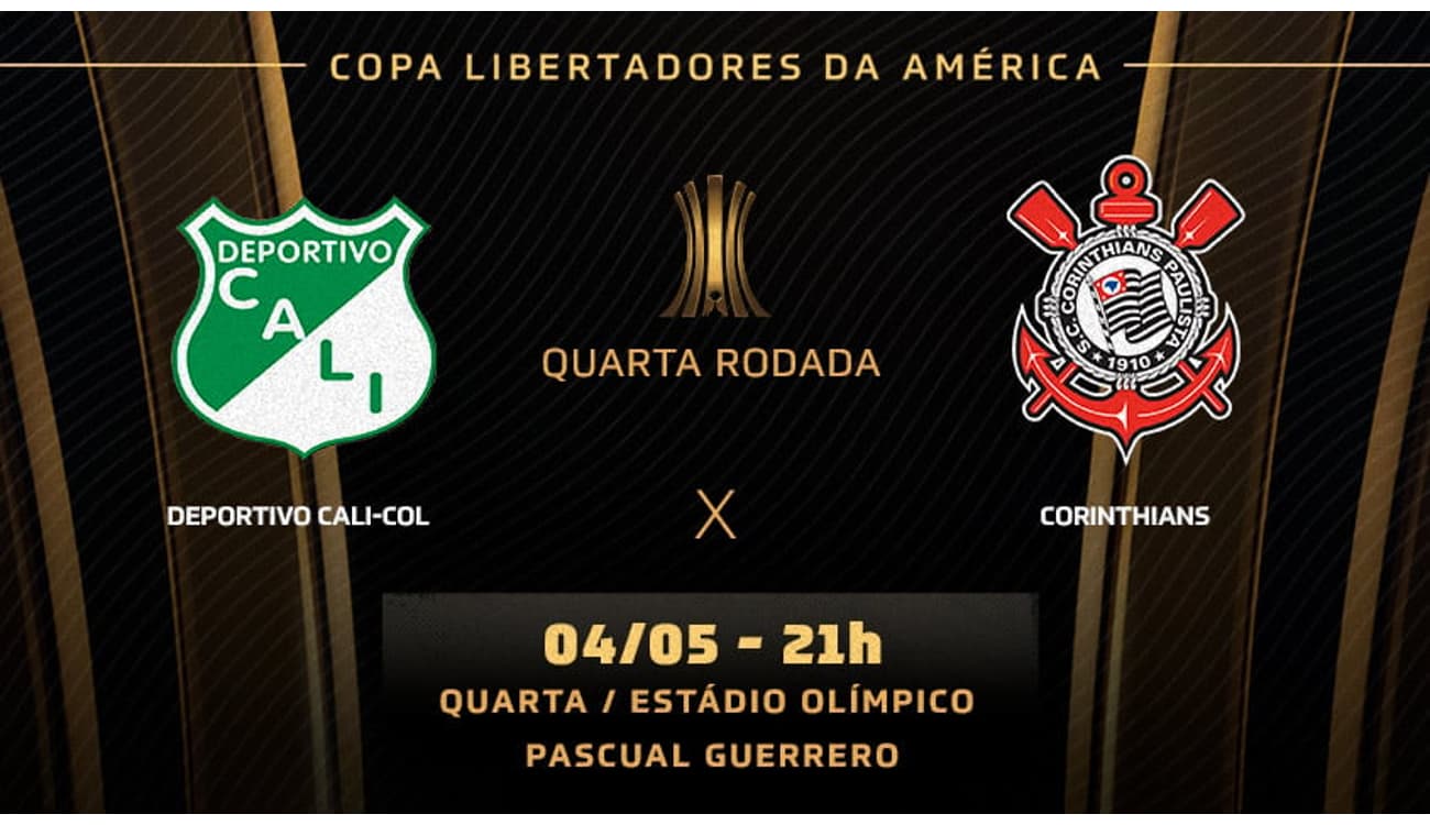 Corinthians x Deportivo Cali: veja onde assistir, escalações, desfalques e  arbitragem, libertadores