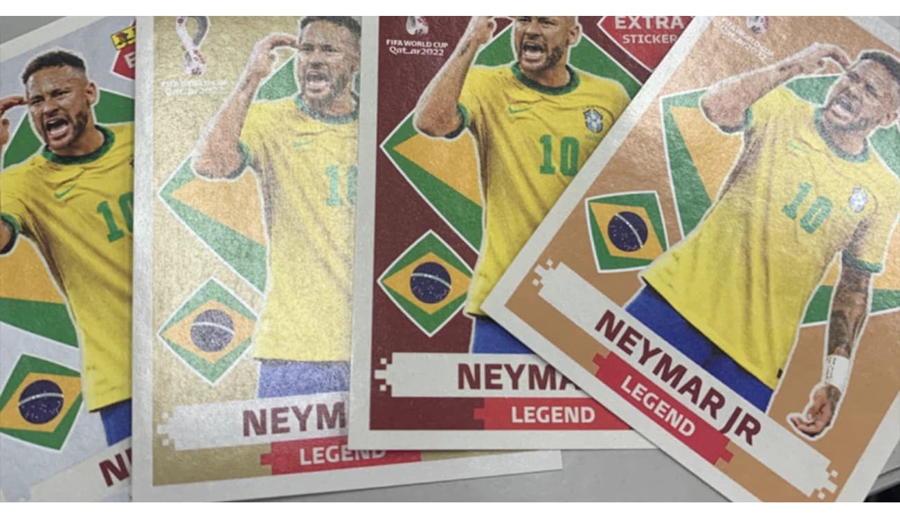 Figurinha Extra Sticker Legend Copa do Mundo Qatar 2022 Neymar