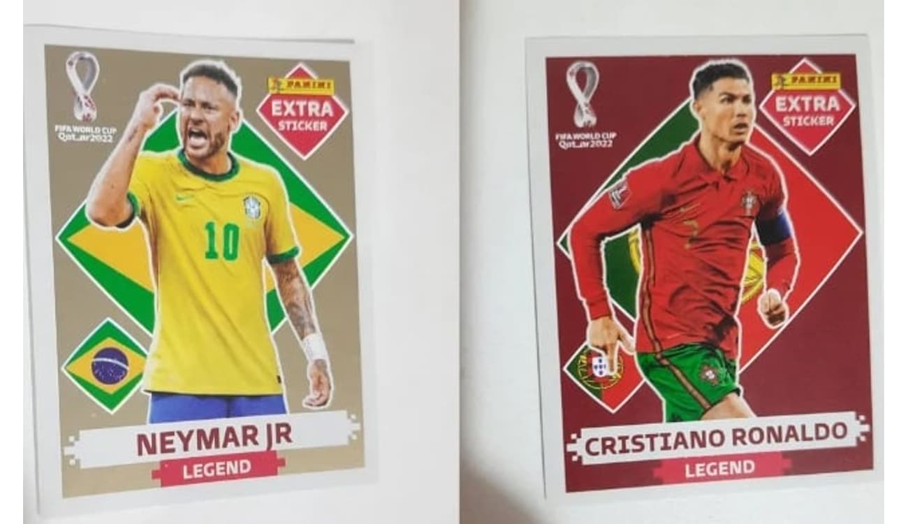 Figurinhas Legend Ouro Neymar Messi Cristiano Ronaldo Mbappé