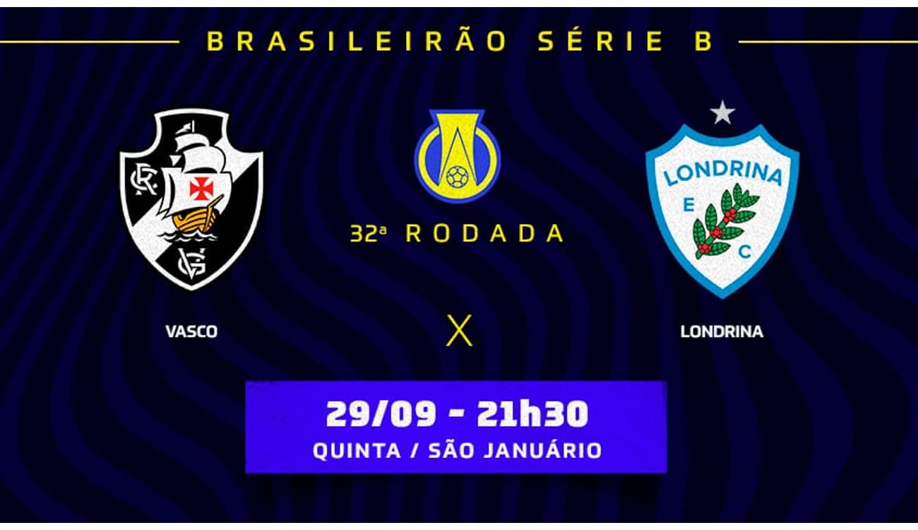 Confira os jogos que faltam para Vasco, Londrina e Sport na Série B