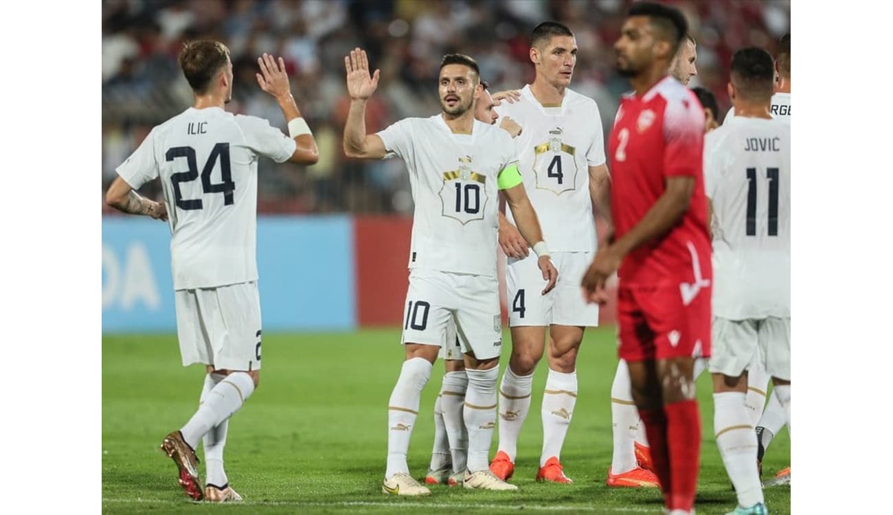 Adversária do Brasil, Sérvia goleia o Bahrein no último amistoso