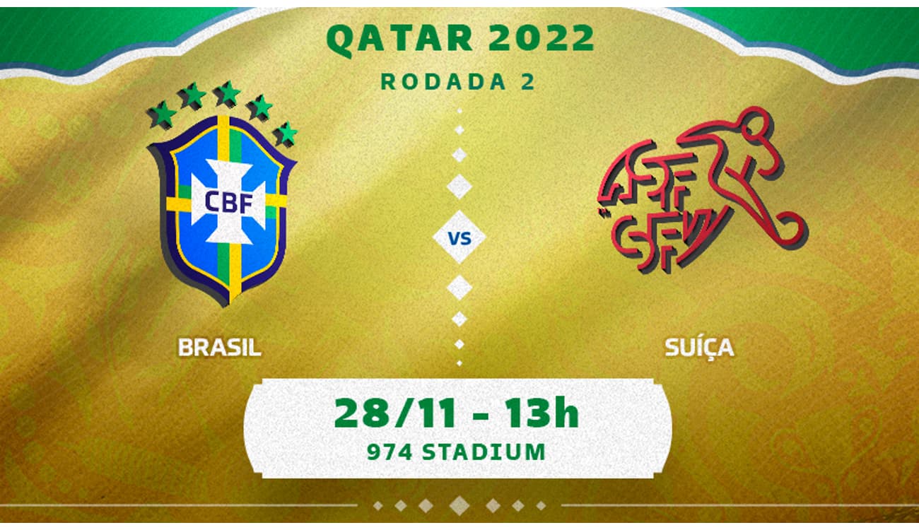 Assista AO VIVO o jogo do Brasil e Suíça pela Copa do Catar 2022