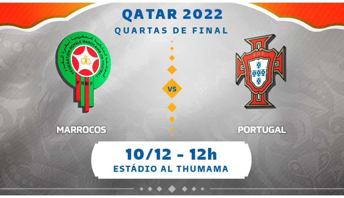 Portugal x Marrocos nas quartas: quando é? Data e horário - Copa