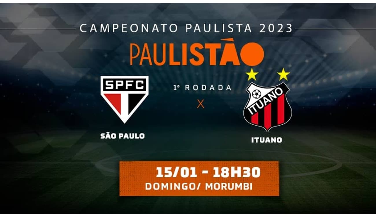 São Paulo x Ituano: onde ver jogo que encerra 1ª rodada do