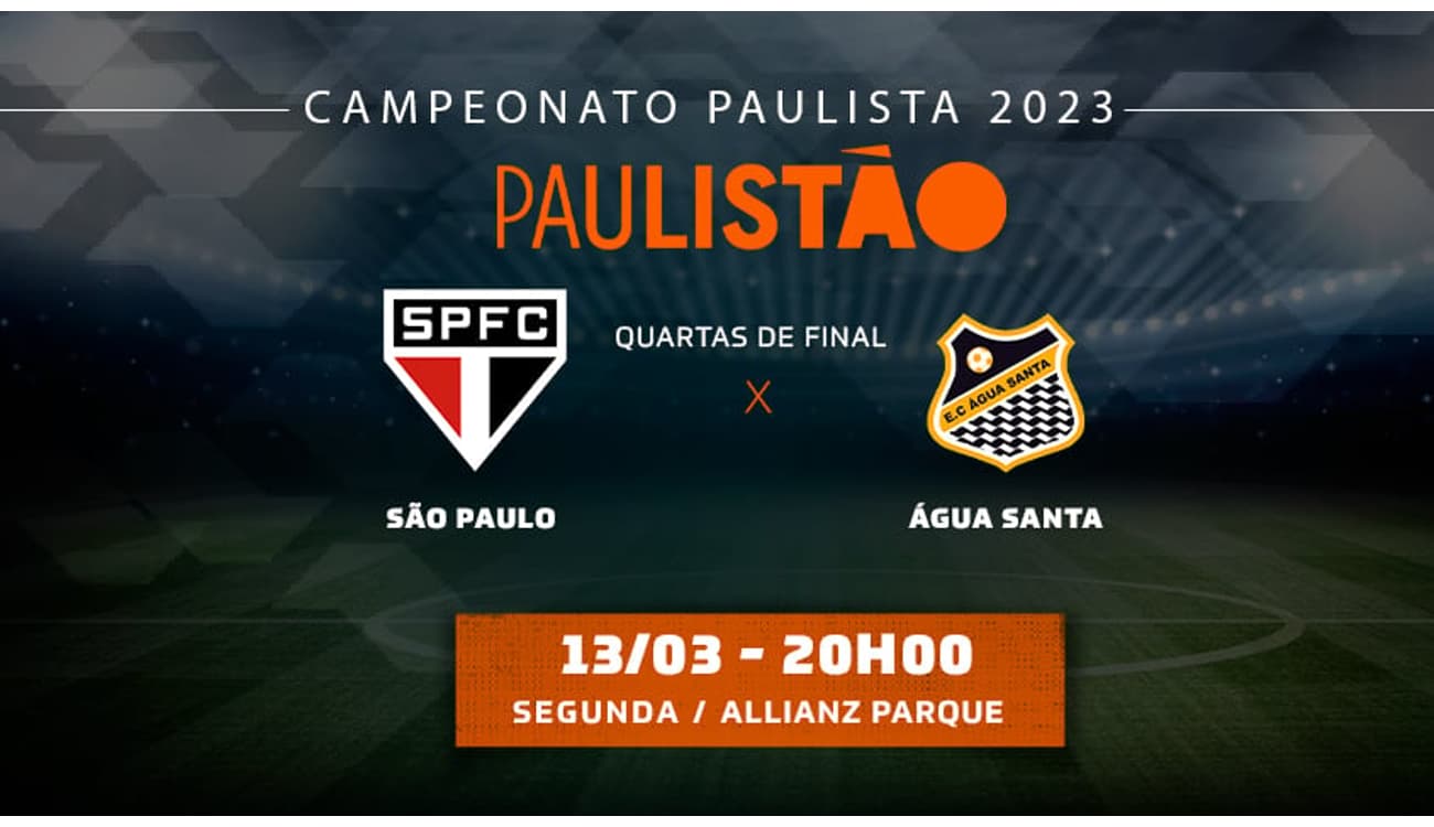São Paulo x Água Santa: saiba onde assistir jogo do Paulistão