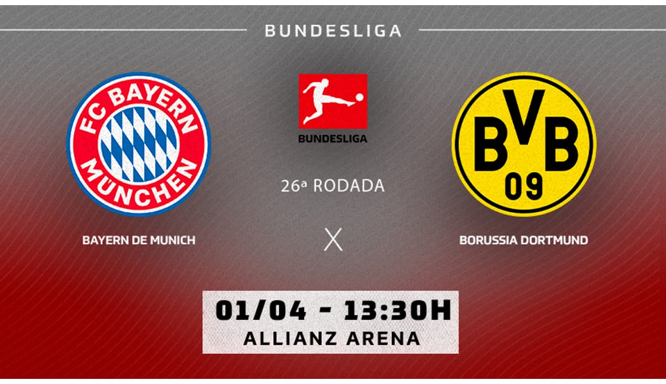 Borussia Dortmund x Bayern de Munique: veja informações e onde assistir ao  clássico do Alemão - Gazeta Esportiva