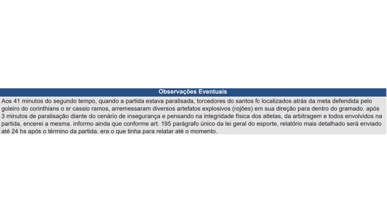 Partida entre Corinthians e Santos é marcada por insegurança em estádio