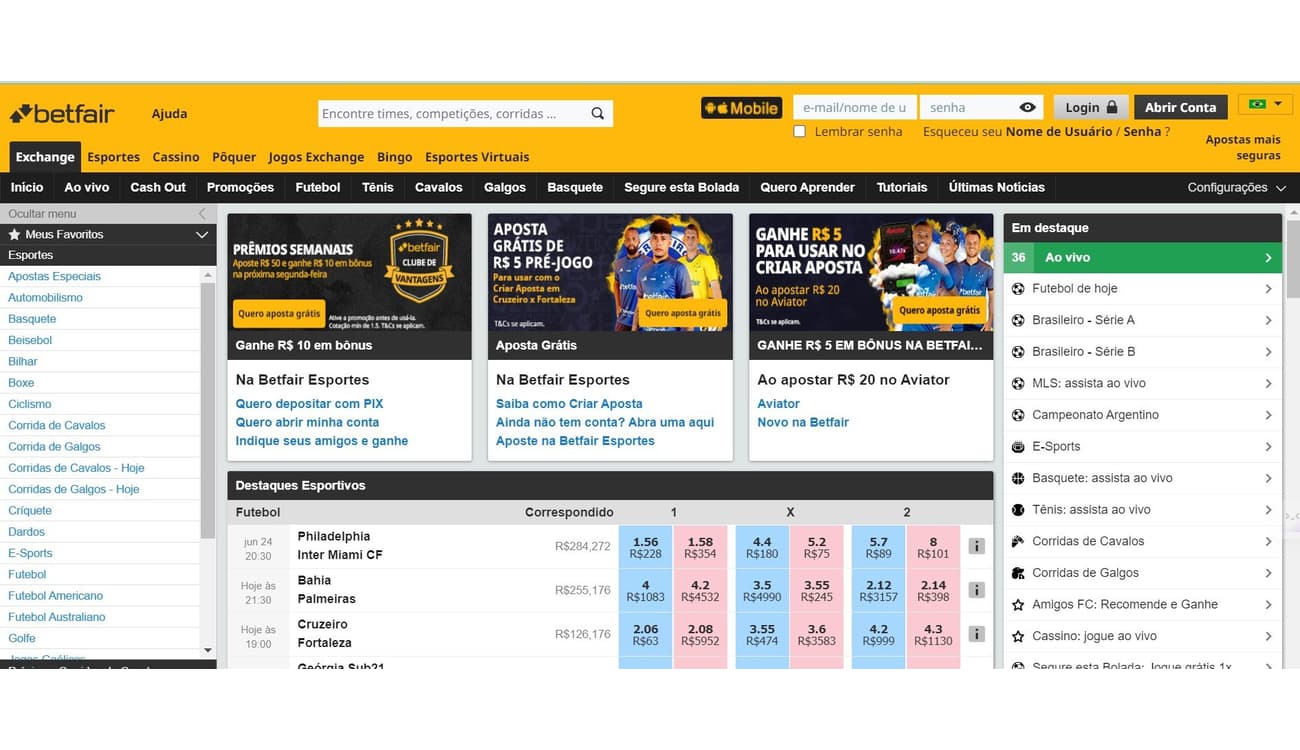 Saiba como usar o Betfair apostas