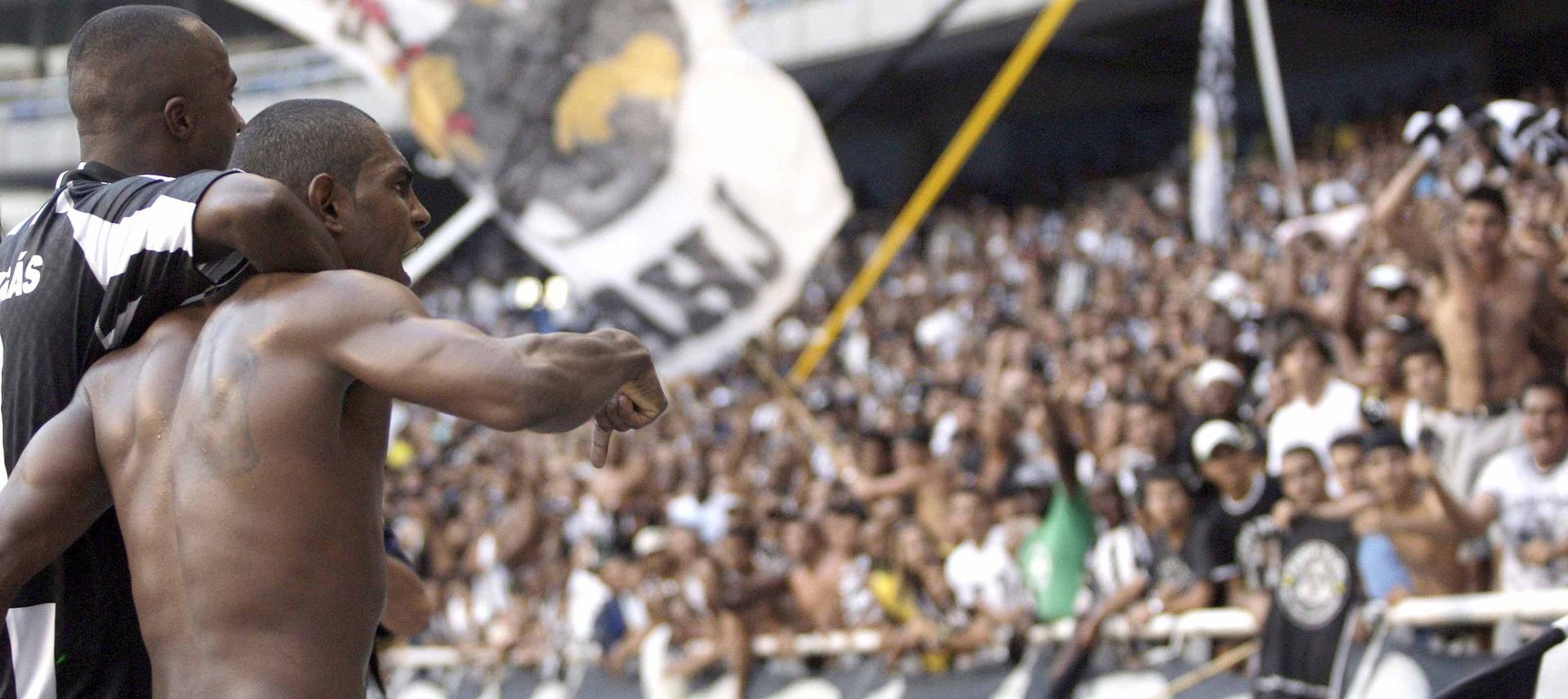 Botafogo x Palmeiras - Campeonato Brasileiro 2009 - Jobson e torcida no Engenhão (Foto: LANCE!Press)