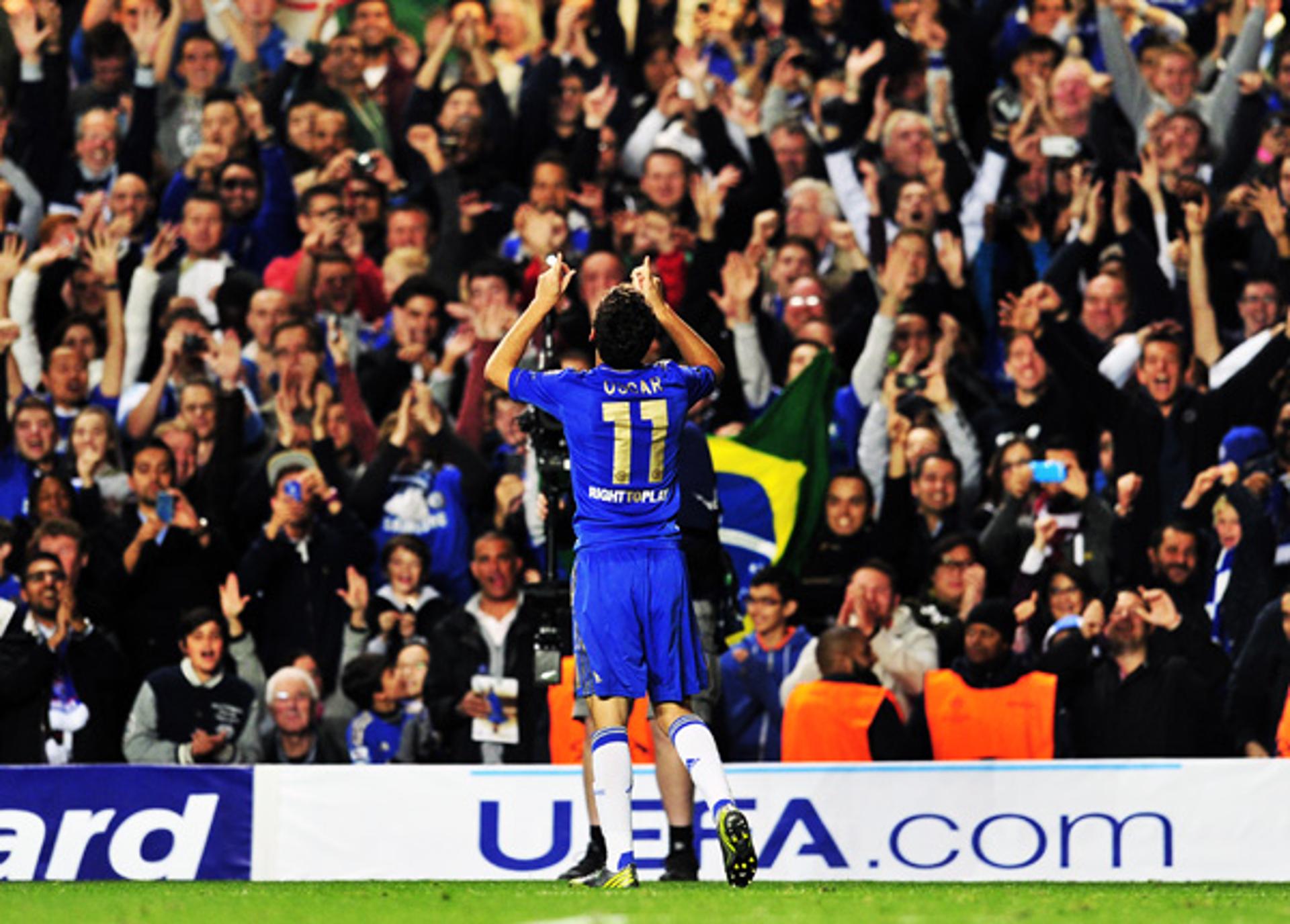 Chelsea x Juventus - Gol do Oscar (Foto: Glyn Kirk/AFP)