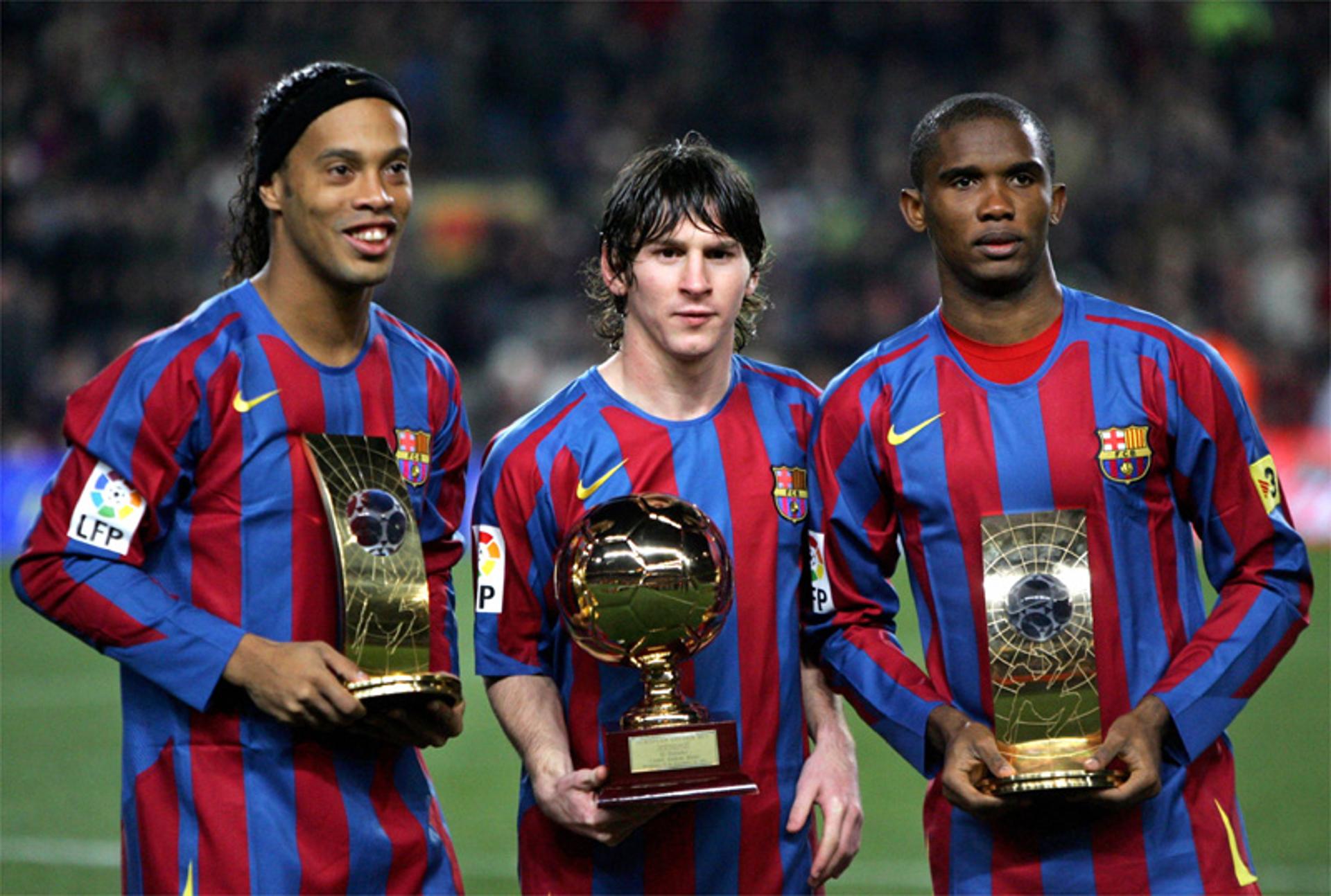Ronaldinho, Messi e Eto'o (Foto: Albert Gea)