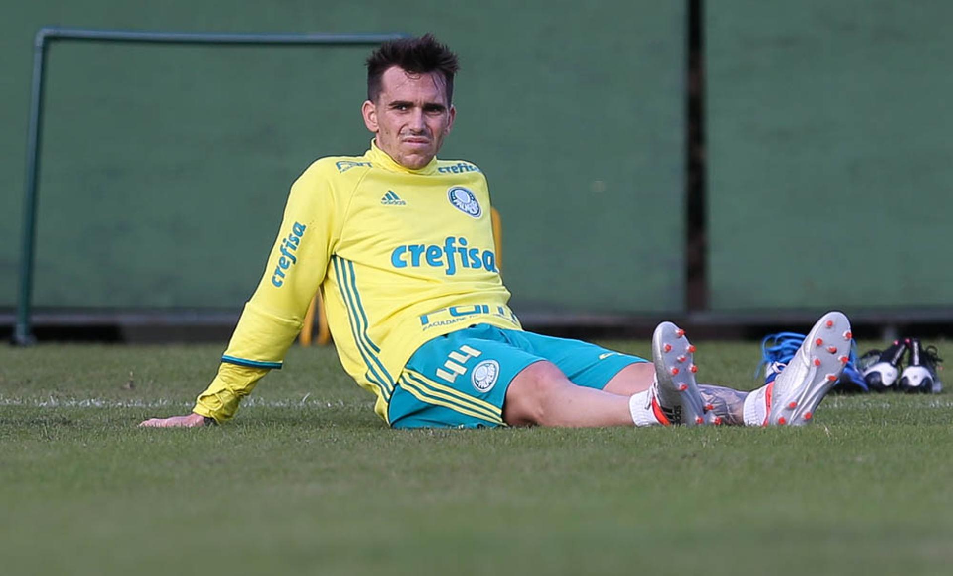 Mouche tem feito trabalhos físicos após retornar do Lanús (FOTO: Cesar Greco/Palmeiras)
