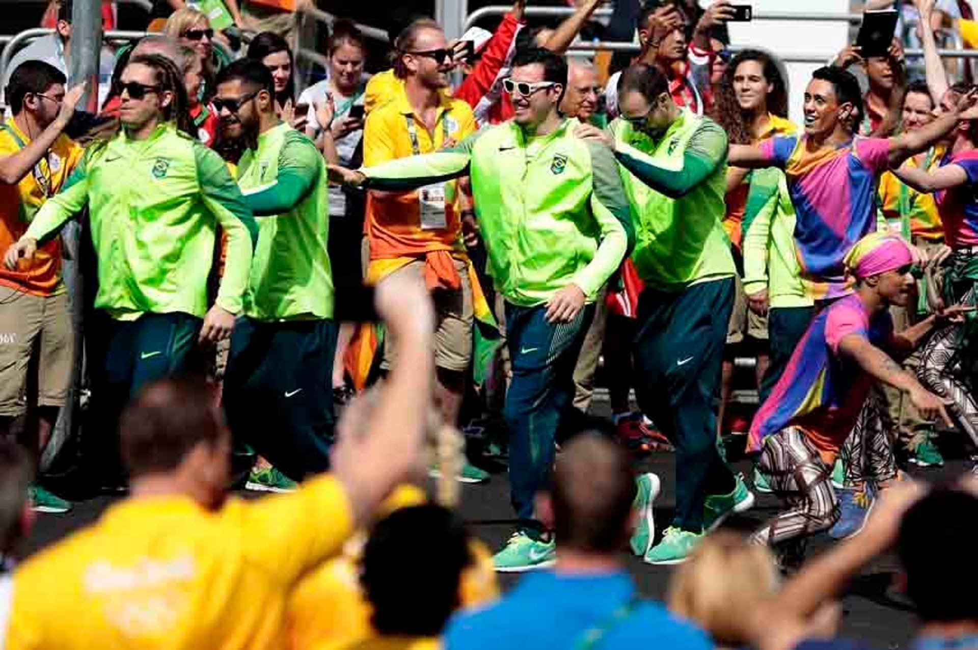 Cerimônia de boas-vindas ao Brasil na Vila Olímpica